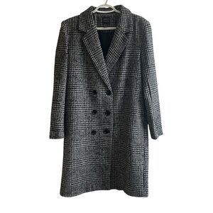 Forever 21 Black and White Checkered Trench Coat